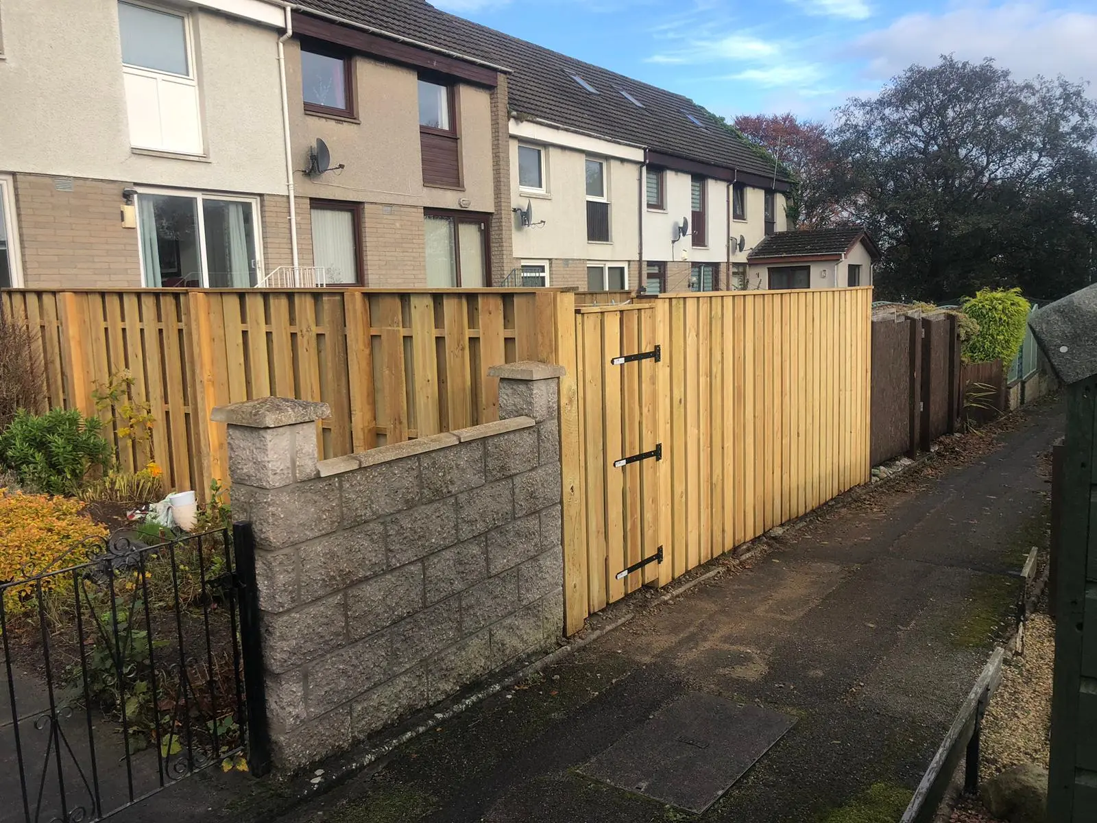 Stepped Slope Fencing Milltimber Stepped featheredge fence installation on sloped garden in Milltimber