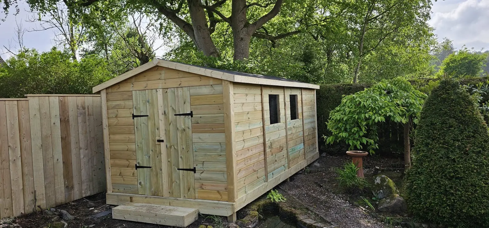 Timber Storage Shed Banchory Heavy-duty timber garden storage shed and log store in Banchory